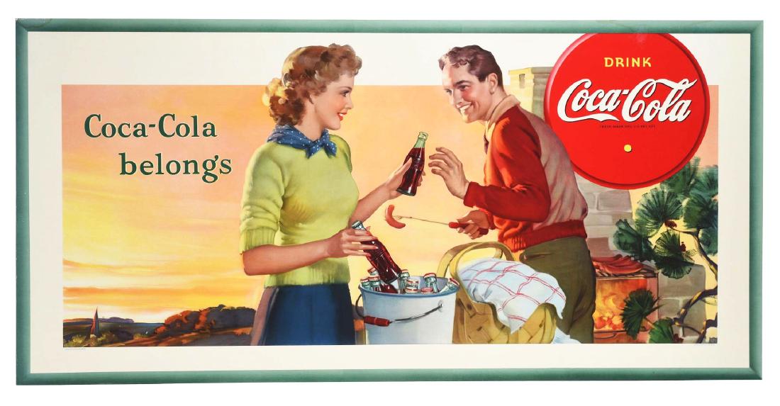 Large Coca-Cola Cardboard Advertising Sign. (1 of 1)