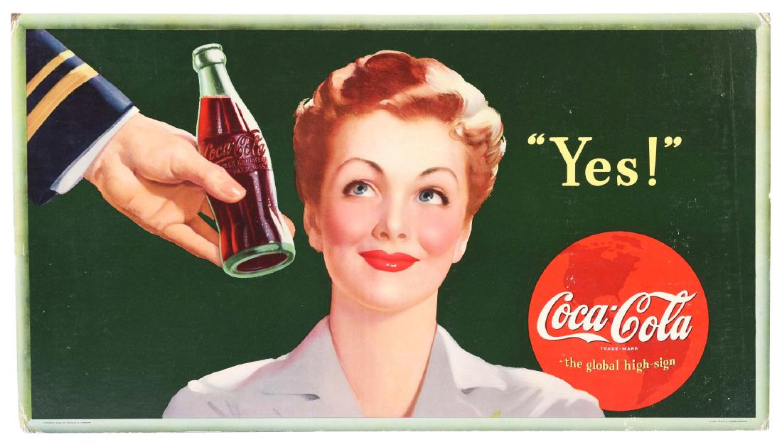 Large Coca-Cola Cardboard Advertising Sign. (1 of 1)