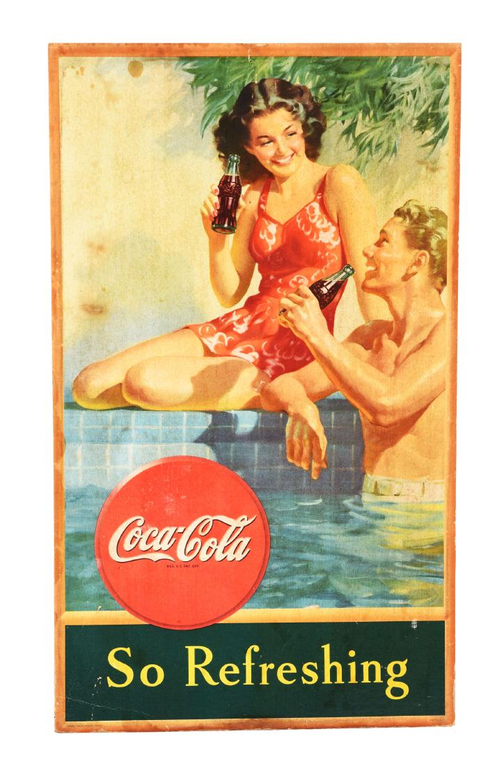 Coca-Cola So Refreshing Cardboard Advertising Sign. (1 of 1)