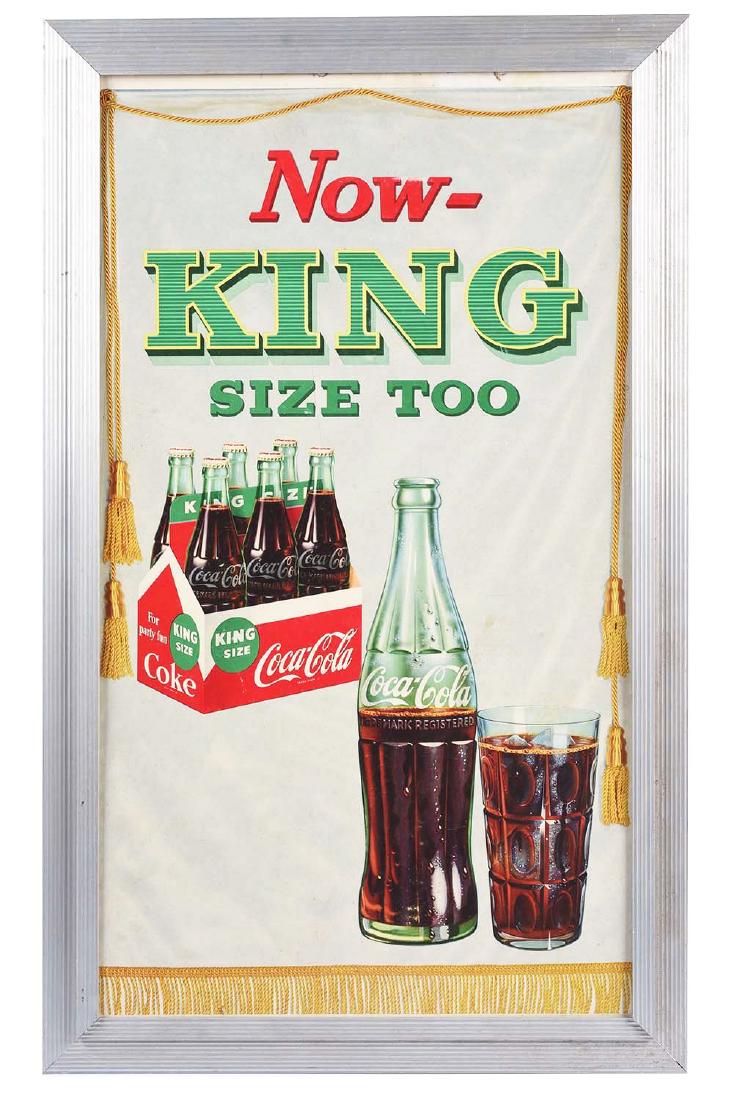 King Size Coca-Cola Cardboard Advertising Sign. (1 of 1)