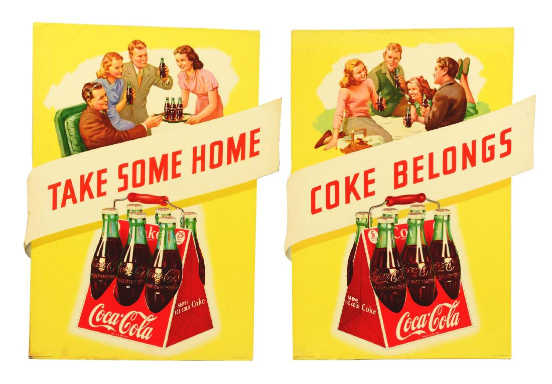 Lot of 2: Coca-Cola Cardboard 6-Pack Signs. (1 of 2)