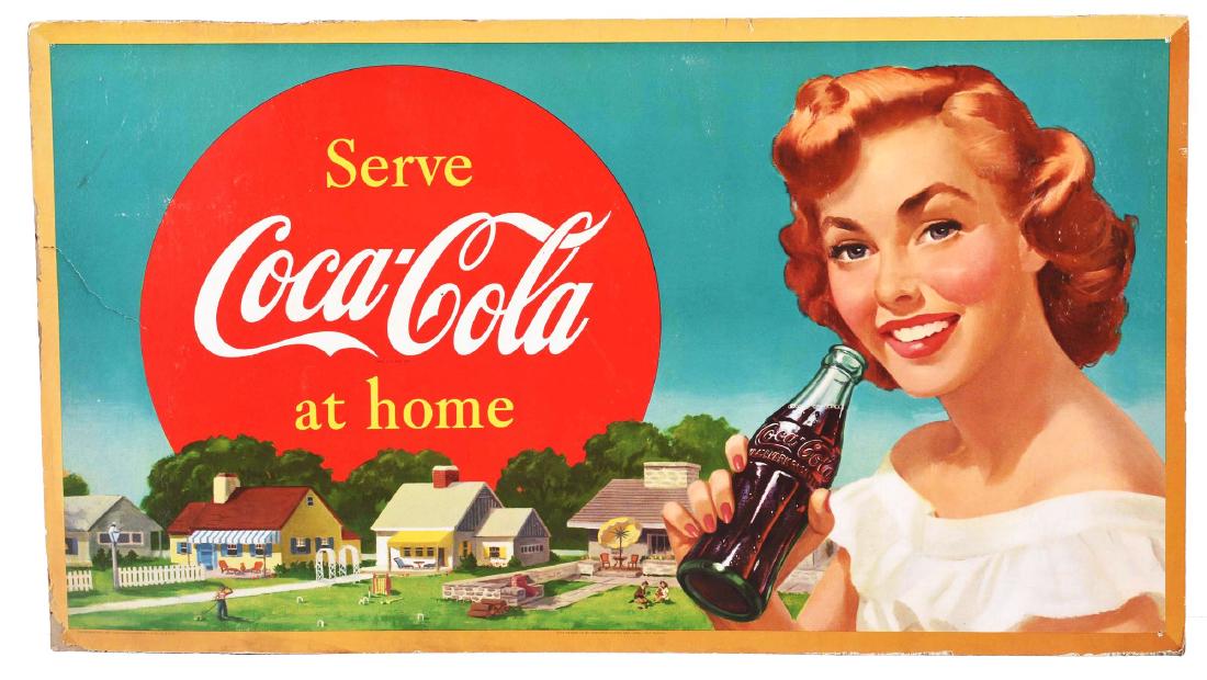 Double-Sided Coca-Cola Advertising Sign. (1 of 1)