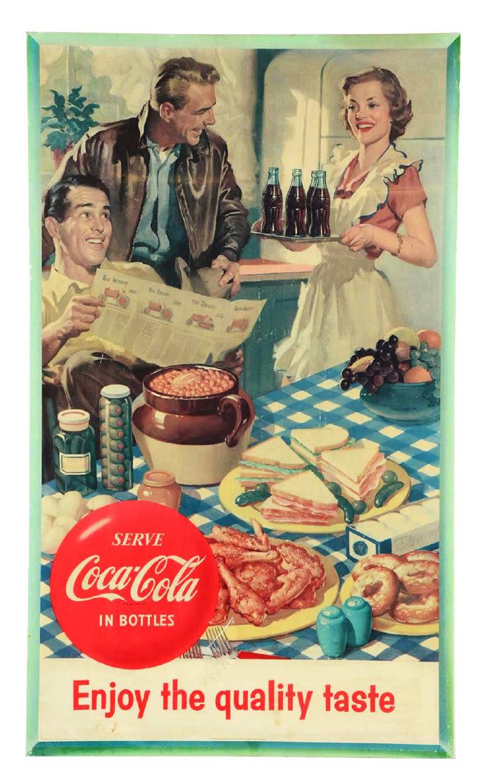 Large Coca-Cola Cardboard Advertising Sign. (1 of 1)