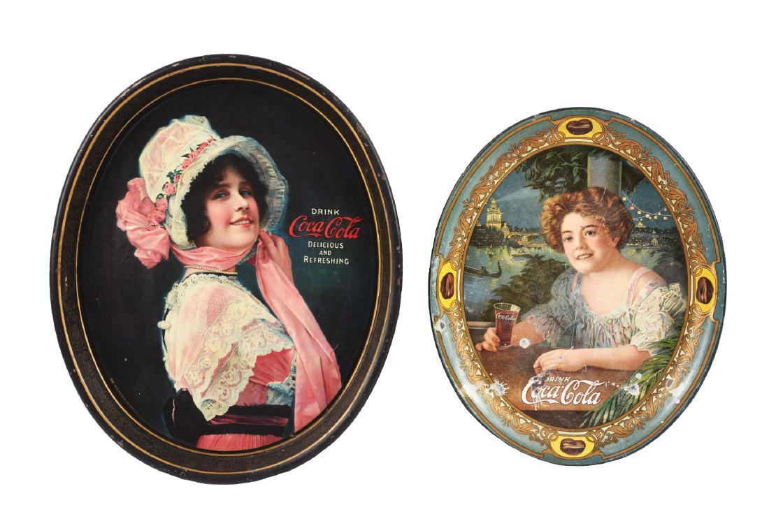 1909 & 1914 Coca-Cola Serving Trays. (1 of 1)