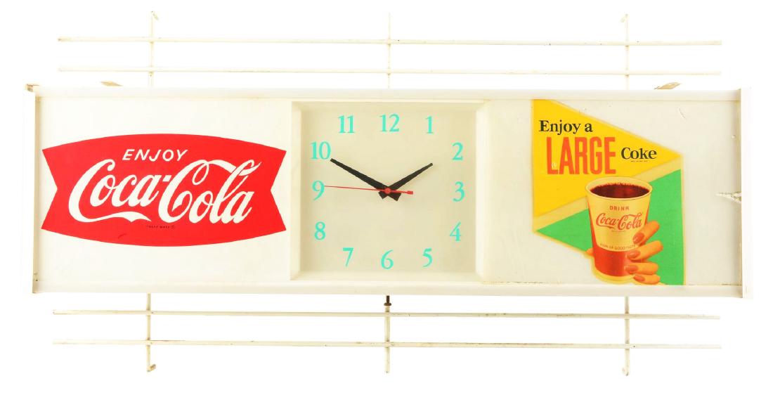 Coca-Cola "Enjoy a Large Coke" Light Up Sign Clock. (1 of 2)