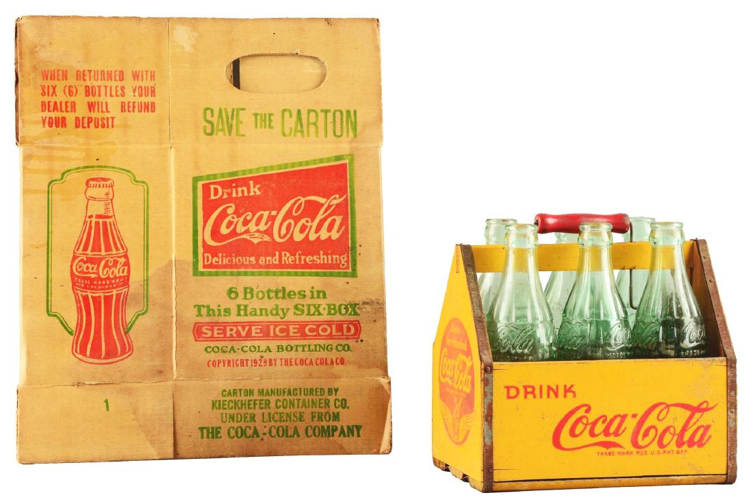 Lot of 2: Coca-Cola Wooden & Cardboard Carriers. (1 of 1)