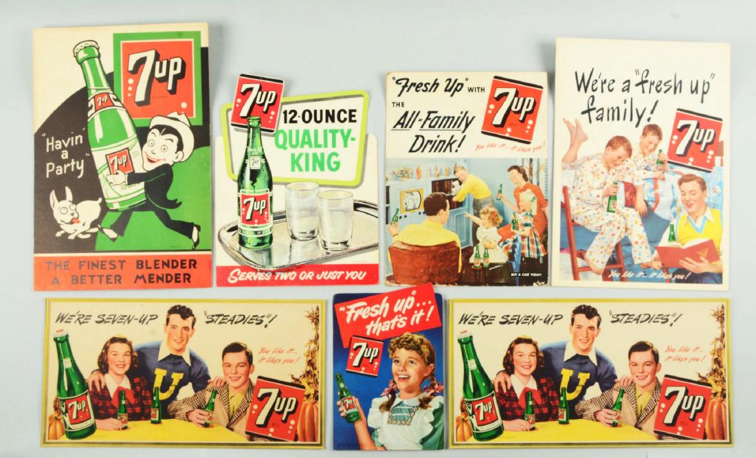 Lot of 7: 7-Up Advertising Signs. (1 of 1)
