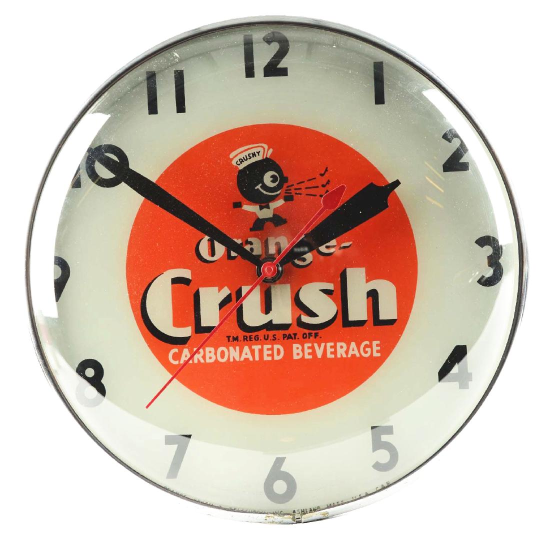 Orange Crush Telecron Advertising Clock. (1 of 2)