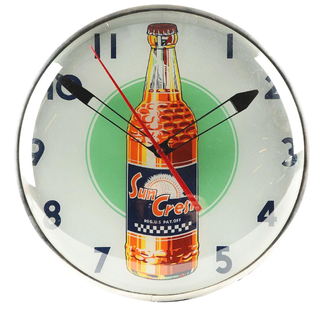 Sun Crest Light Up Advertising Clock. (1 of 2)