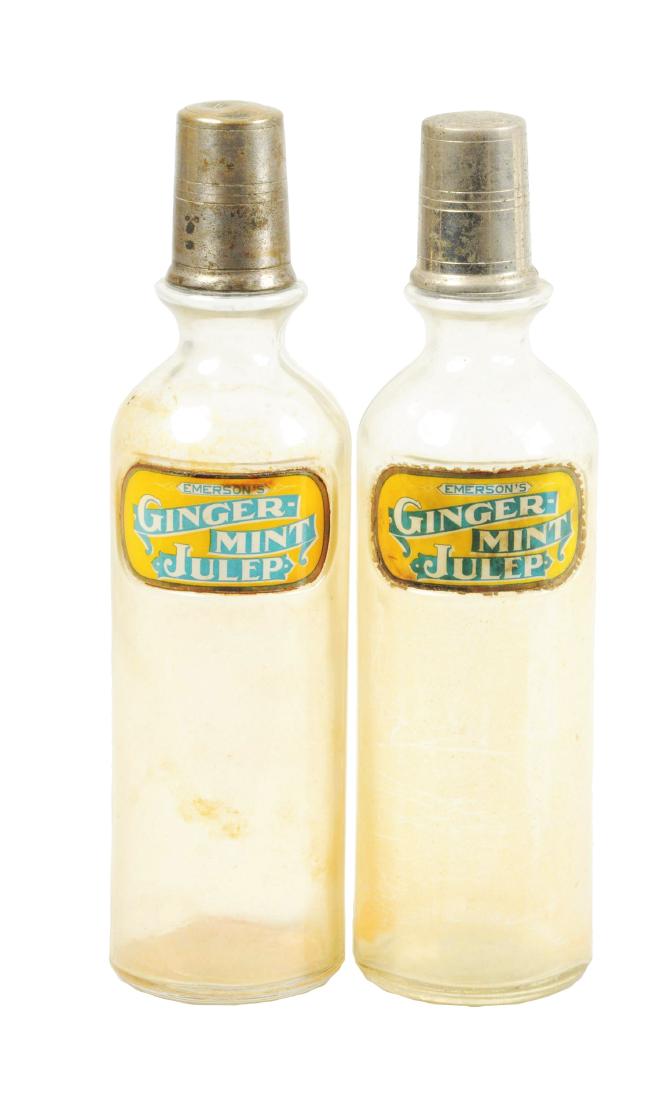 Lot Of 2: Ginger Mint Julep Glass Syrup Bottles. (1 of 2)