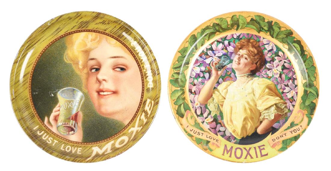 Lot of 2: Early Moxie Soda Tip Trays. (1 of 1)