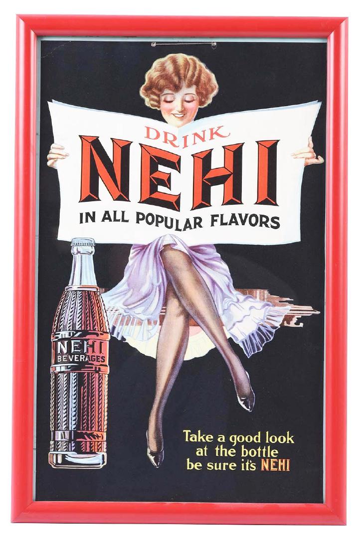 1920s Drink Nehi Cardboard Advertising Sign. (1 of 1)