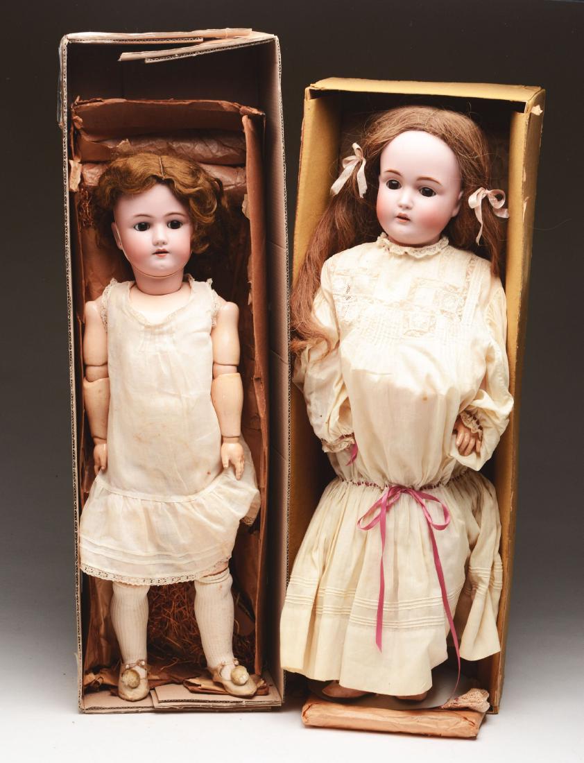 Lot of 2: German Bisque Dolls w/ Original Boxes. (1 of 3)
