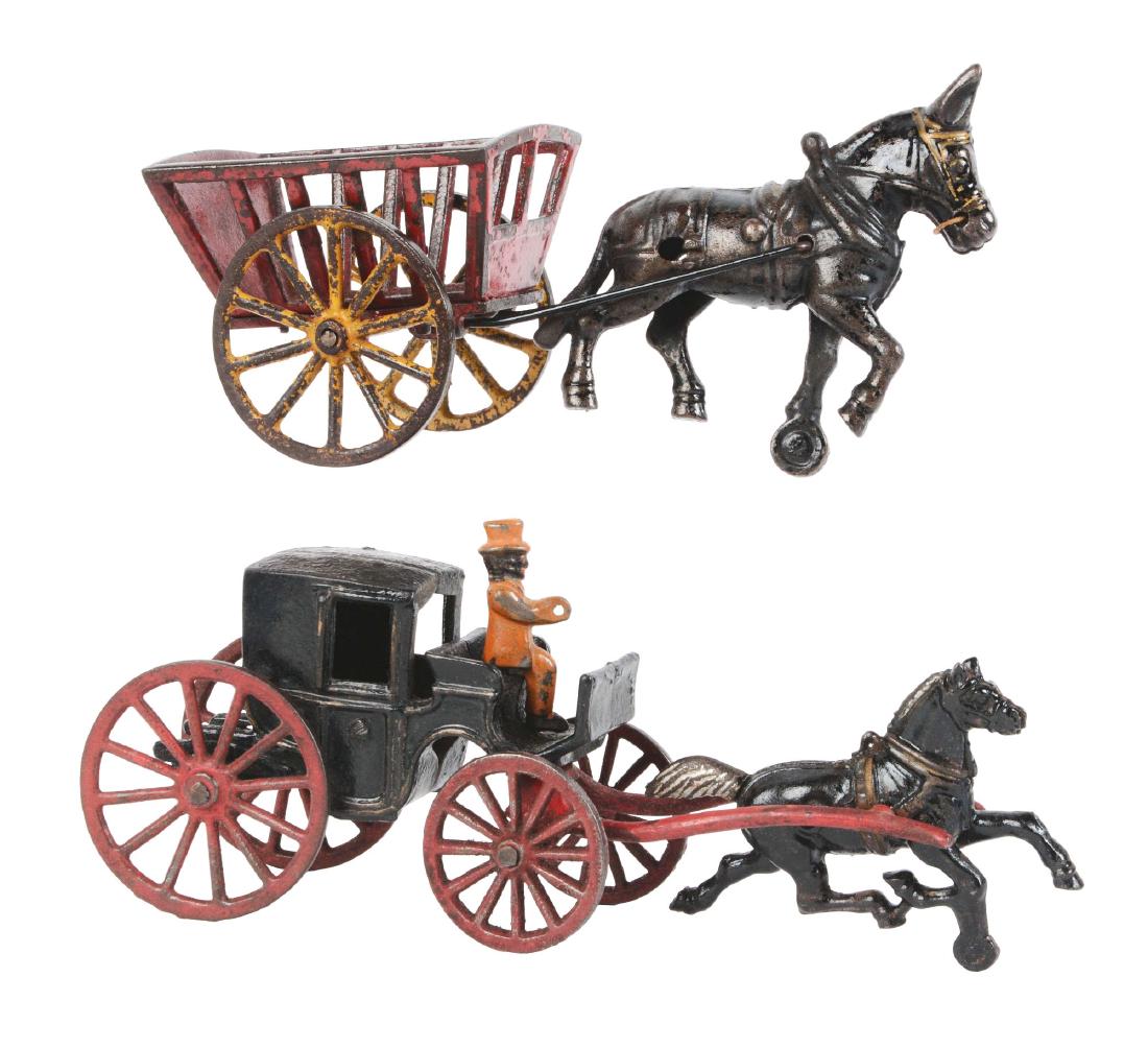 Lot Of 2: Cast Iron American Made Animal Drawn (1 of 2)