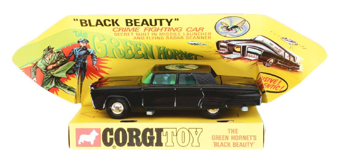 Corgi Green Hornet Black Beauty Car.: Includes the original box. Appears to be in new, unused condition. Marked "268" on the sides. Popular character. Dimensions: Box: 5 - 3/4" x 2 - 1/4". Condition: (Near Mint).