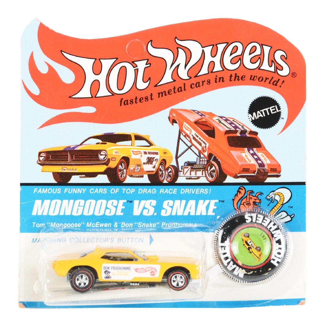 Hot Wheels Snake Red Line Car on Card. (1 of 2)