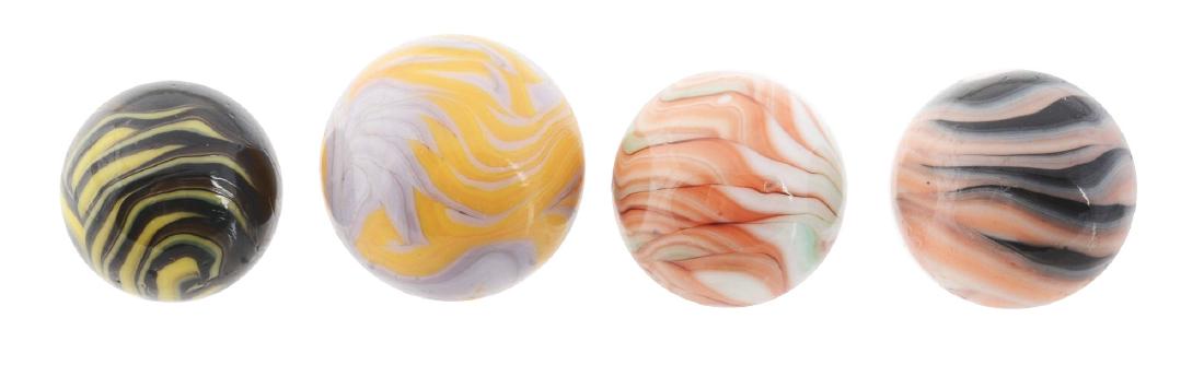 Lot of 4: Christensen Agate Flame Marbles. (1 of 4)