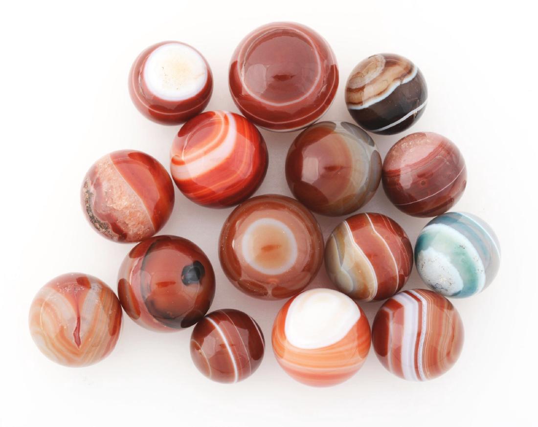Lot of 15: Agate Marbles. (1 of 1)