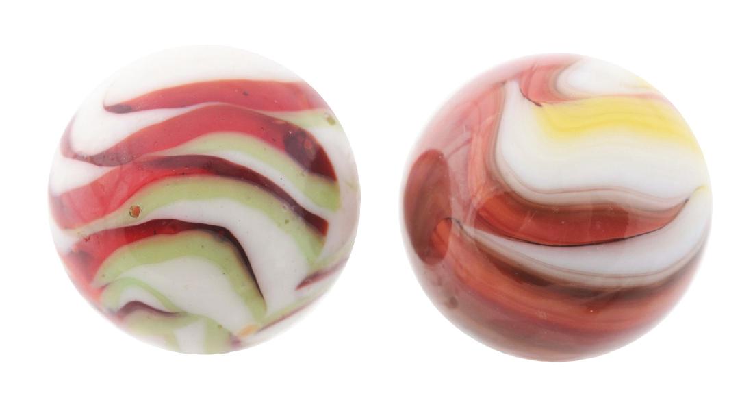 Lot of 2: Christensen Agate Flame Marbles. (1 of 3)