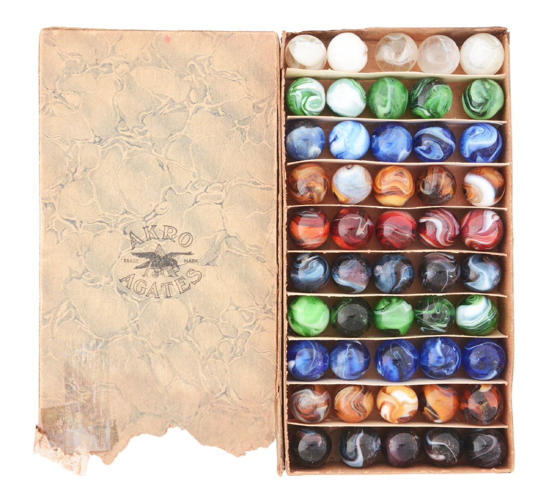 Akro Agate Striped Onyx Box Set. (1 of 4)