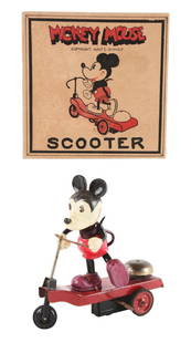 Exceedingly Rare Walt Disney Celluloid Mickey Mouse On: From the Collection of Investment Rarities Inc. One of the earliest known Mickey Mouse toys and one of the very rarest. There are probably only two others known and only one other known one with the o