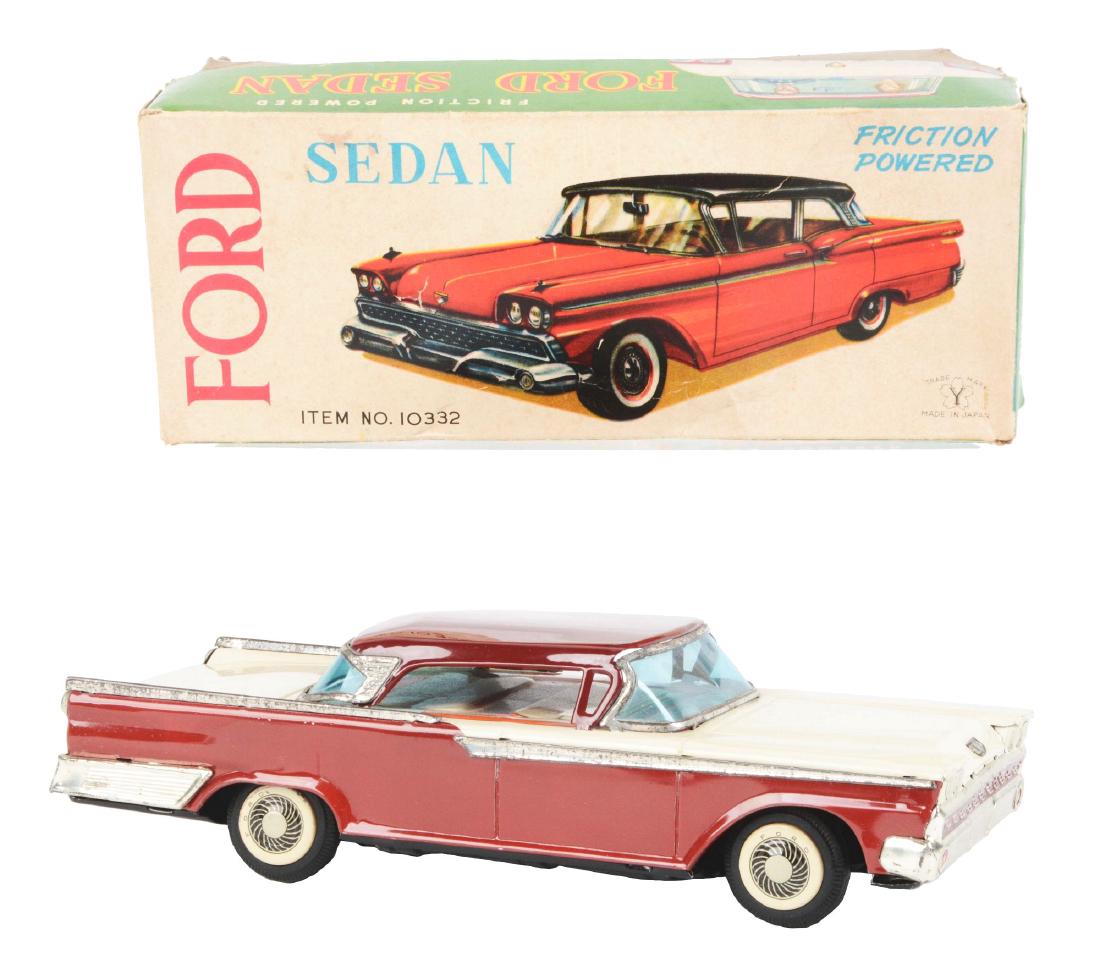 Japanese Tin Litho Friction Ford Sedan. (1 of 2)