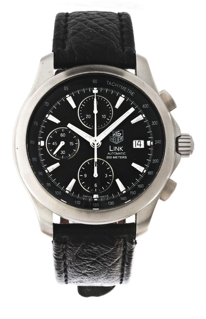 Tag Heuer Stainless Steel Link Chronograph Wristwatch (1 of 5)