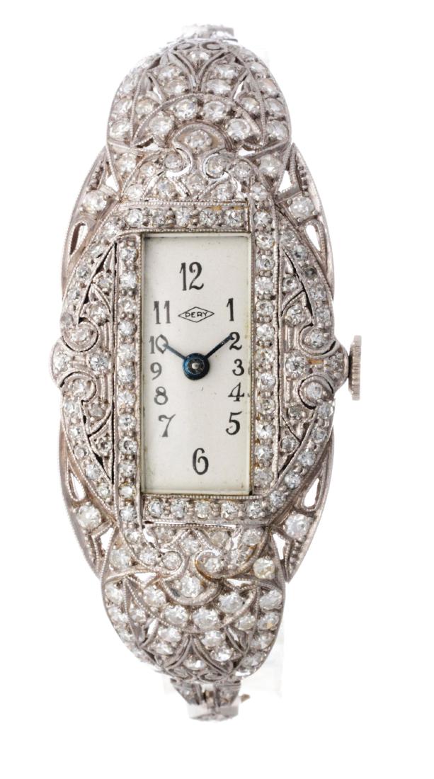 Pery Platinum and Diamond Ladies Wristwatch. (1 of 5)
