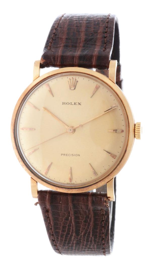 Vintage Rolex 18K Rose Gold Precision Wristwatch Model (1 of 5)