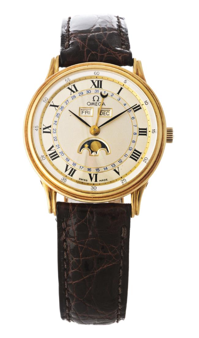 Vintage Omega 18k Yellow Gold Month Day Date Moonphase (1 of 6)