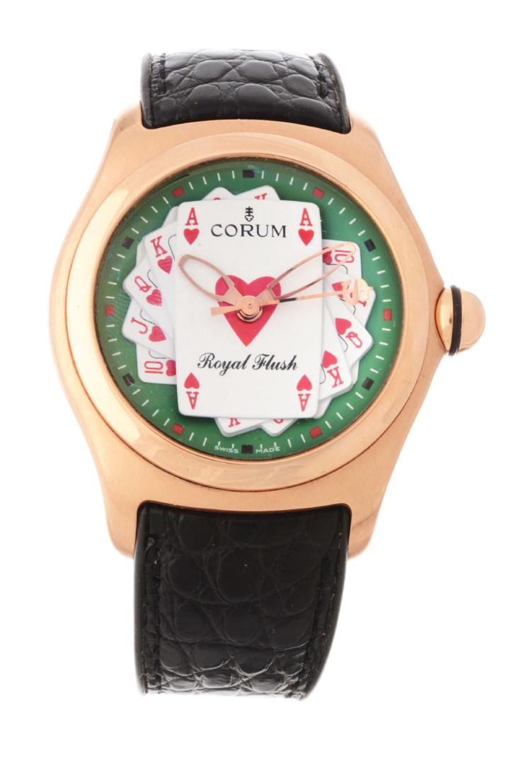 Corum 18k Rose Gold Bubble "Royal Flush" Wristwatch (1 of 6)