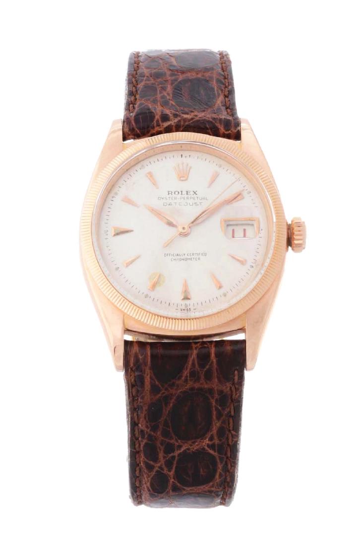 Vintage 18k Rose Gold Rolex Oyster Perpetual Datejust (1 of 6)