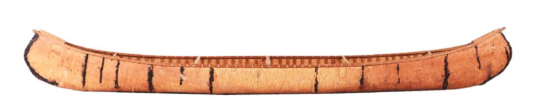 Huge Artisan Made Birch Bark Indian Canoe Model. (1 of 6)