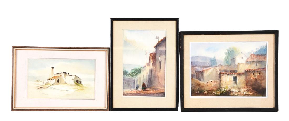 Lot Of 3: Original Western Watercolor Paintings. (1 of 4)