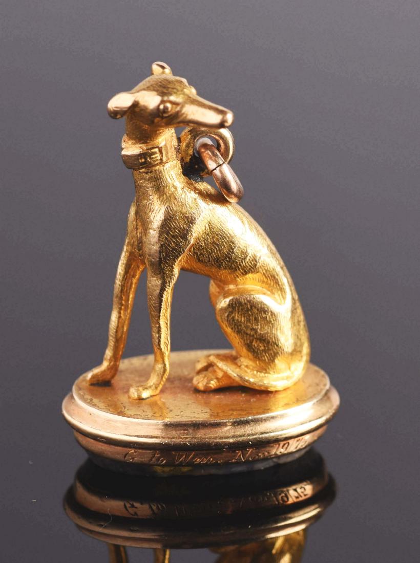 Gold Quartz Dog Fob. (1 of 3)