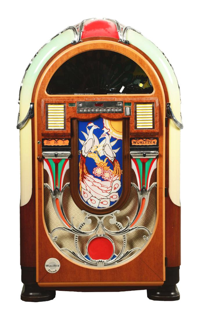 Multi-Coin Wurlitzer Model 850-CD Peacock Jukebox. (1 of 9)