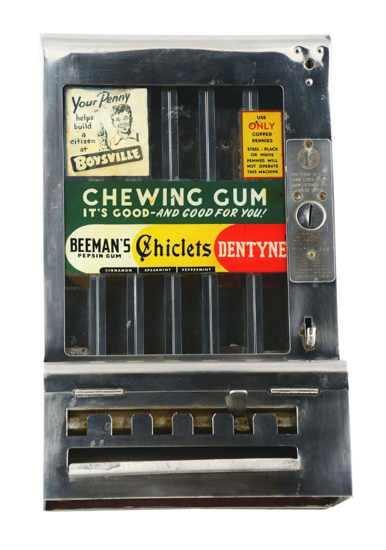 1¢ Mills Automatic Gum Vending Machine. (1 of 5)