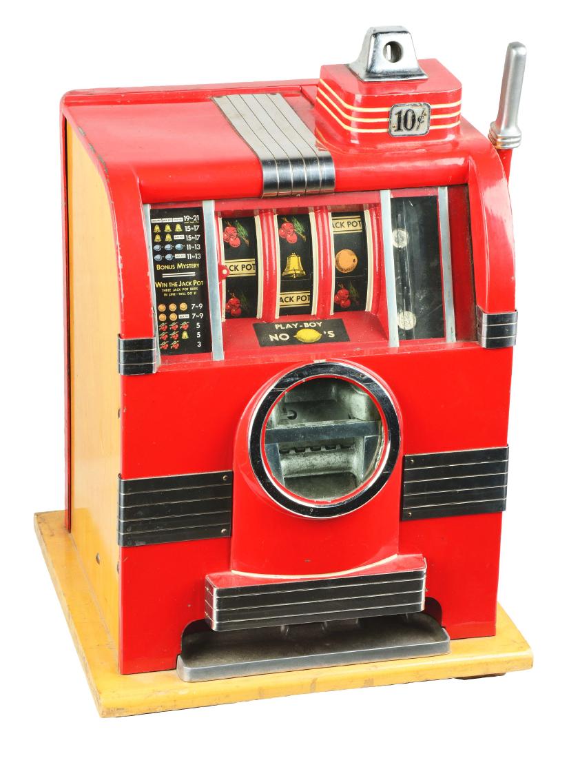 **10¢ Caille Doughboy "Play-Boy" Slot Machine. (1 of 6)