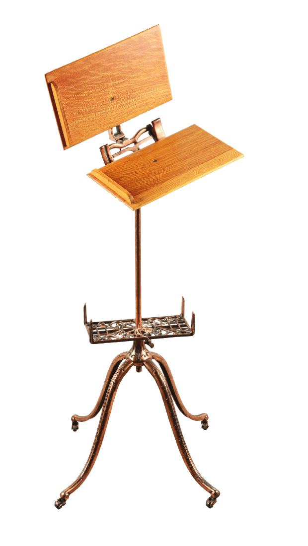 Oak And Cast Iron Book Stand. (1 of 5)