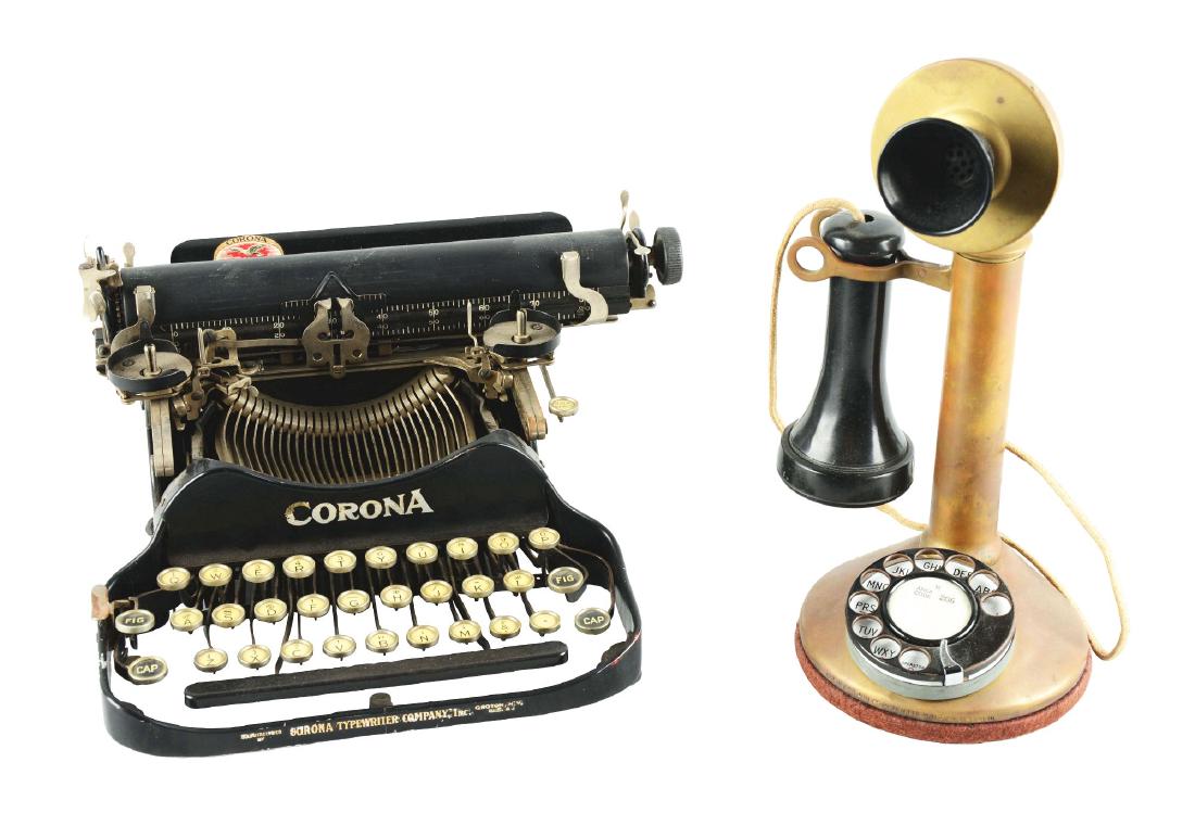 Lot Of 2: Telephone And Typewriter. (1 of 7)