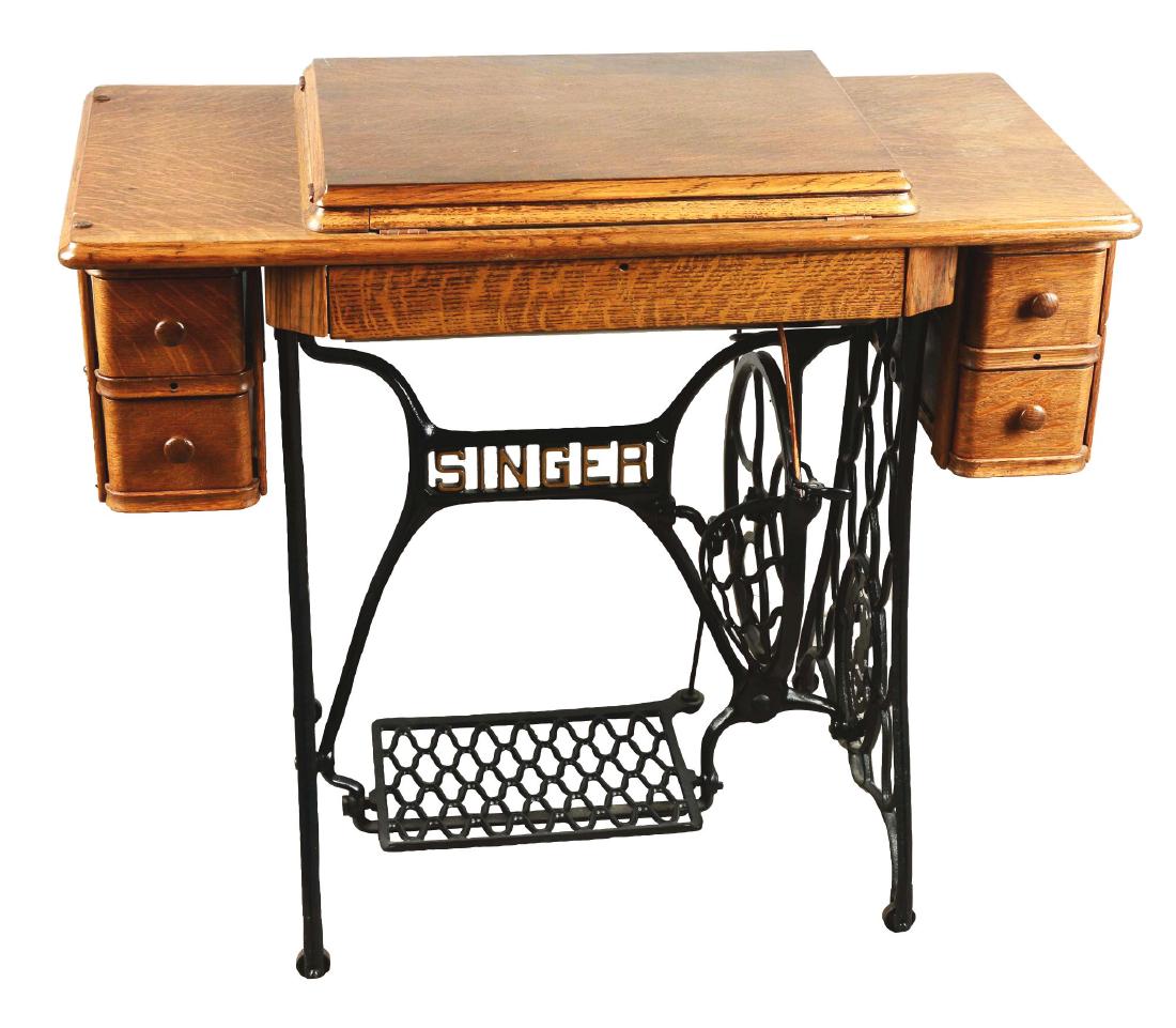 Singer No.66 Sewing Machine With Treadle Table.