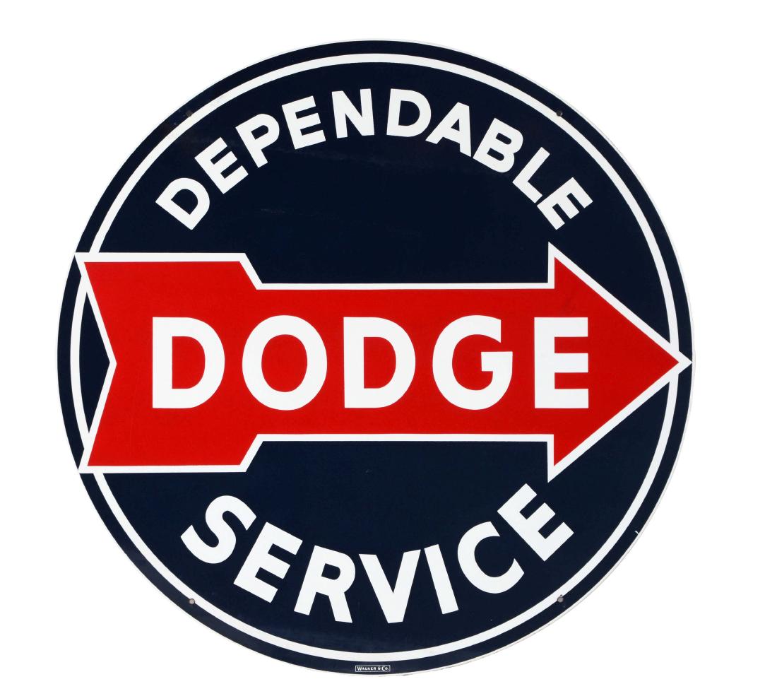 Dependable Dodge Service Porcelain Sign with Arrow (1 of 3)