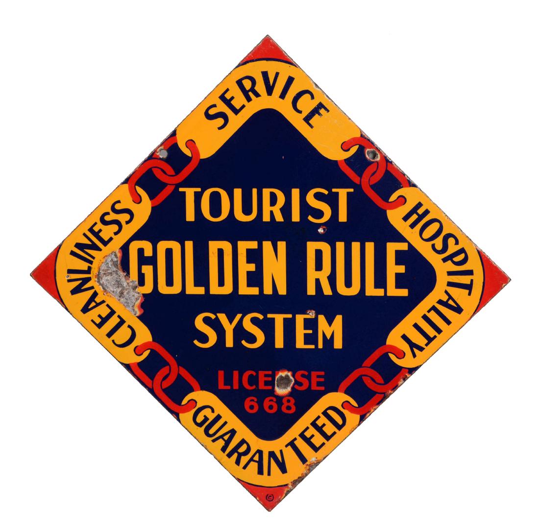 Tourist Golden Rule System Diamond Shaped Porcelain (1 of 2)
