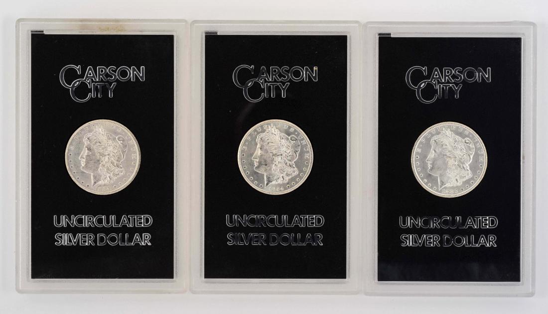 Lot of 3: Carson City Silver Dollar Coins. (1 of 7)