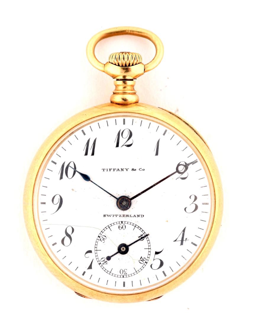 Tiffany & Co. 18K Gold Open Face Pocket Watch. (1 of 2)