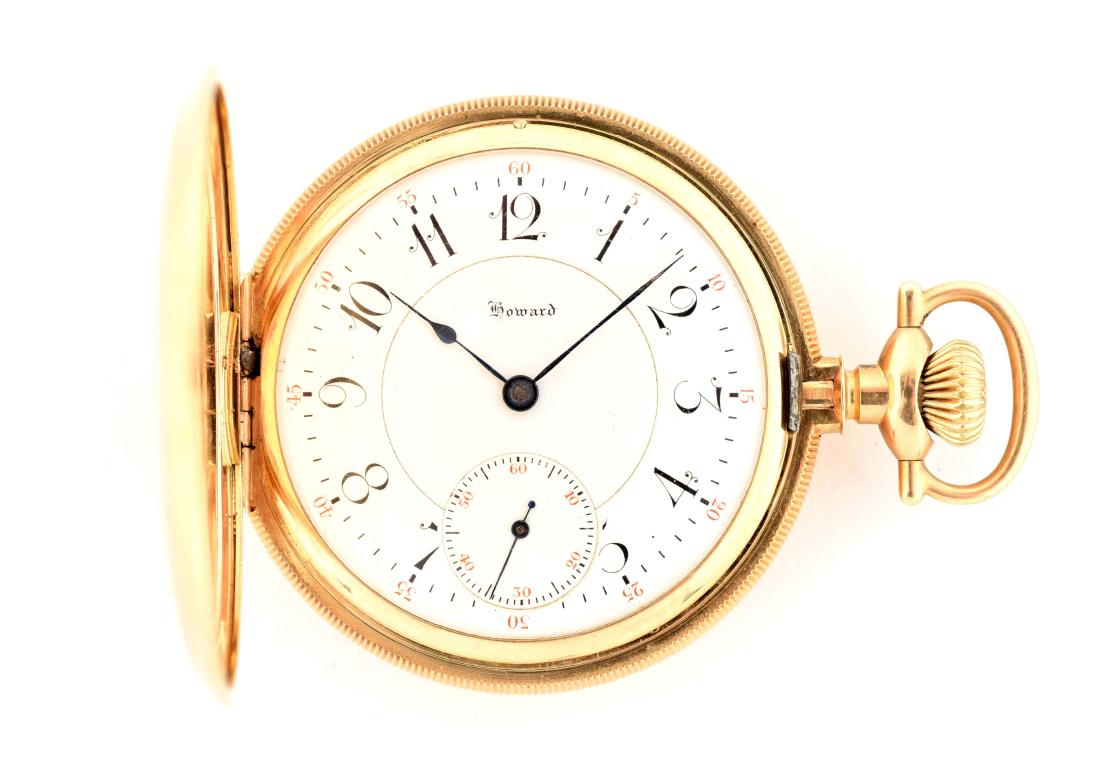 E. Howard 14K Gold H/C Pocket Watch 23j Size 16. (1 of 6)