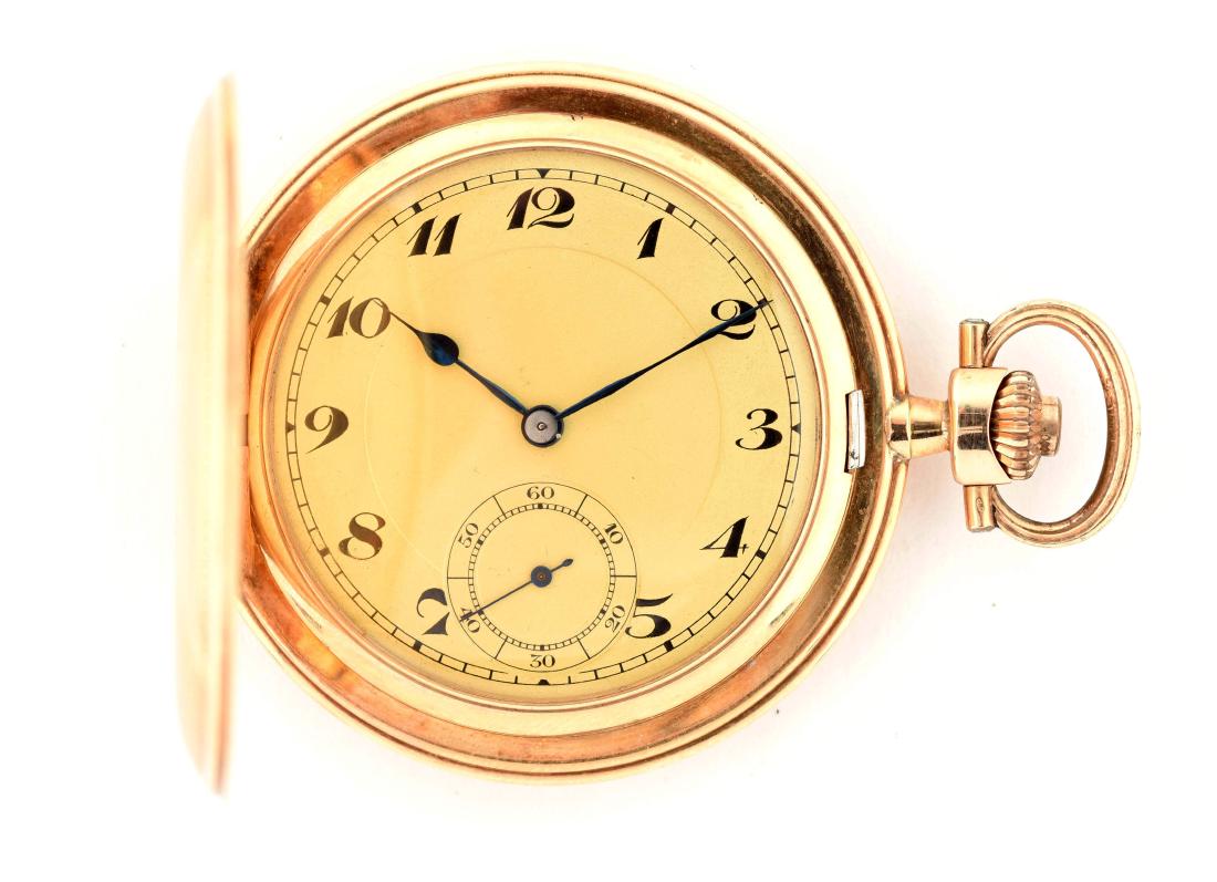 Teutonia German 14K Gold H/C Pocket Watch. (1 of 5)