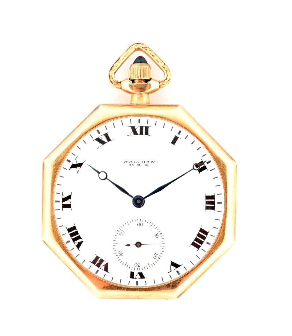 Waltham Octagonal 14K Gold O/F Bohemian Club Pocket (1 of 4)