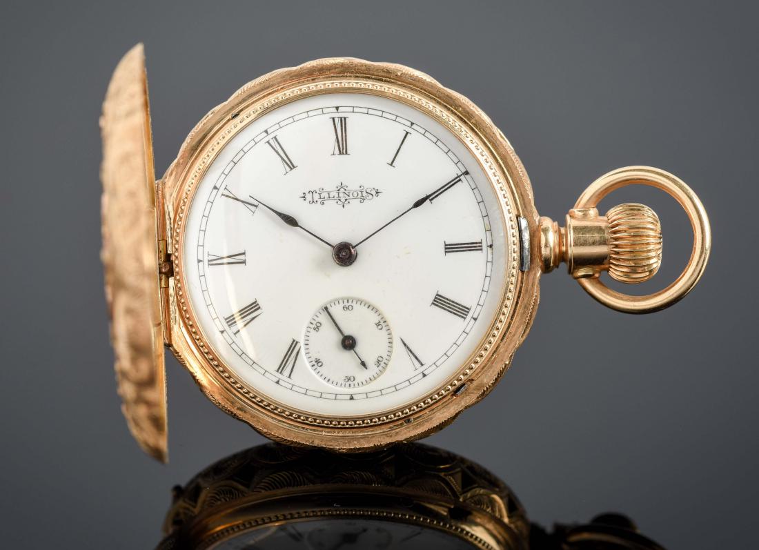Illinois 14K Gold H/C Pocket Watch Circa 1892. (1 of 10)
