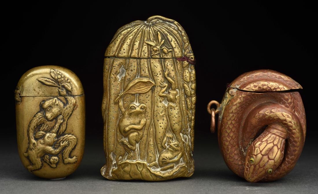 Lot Of 3: Brass Match Safes or Vestas. (1 of 3)